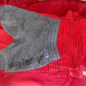 Champion Red and Gray Baby Outfit